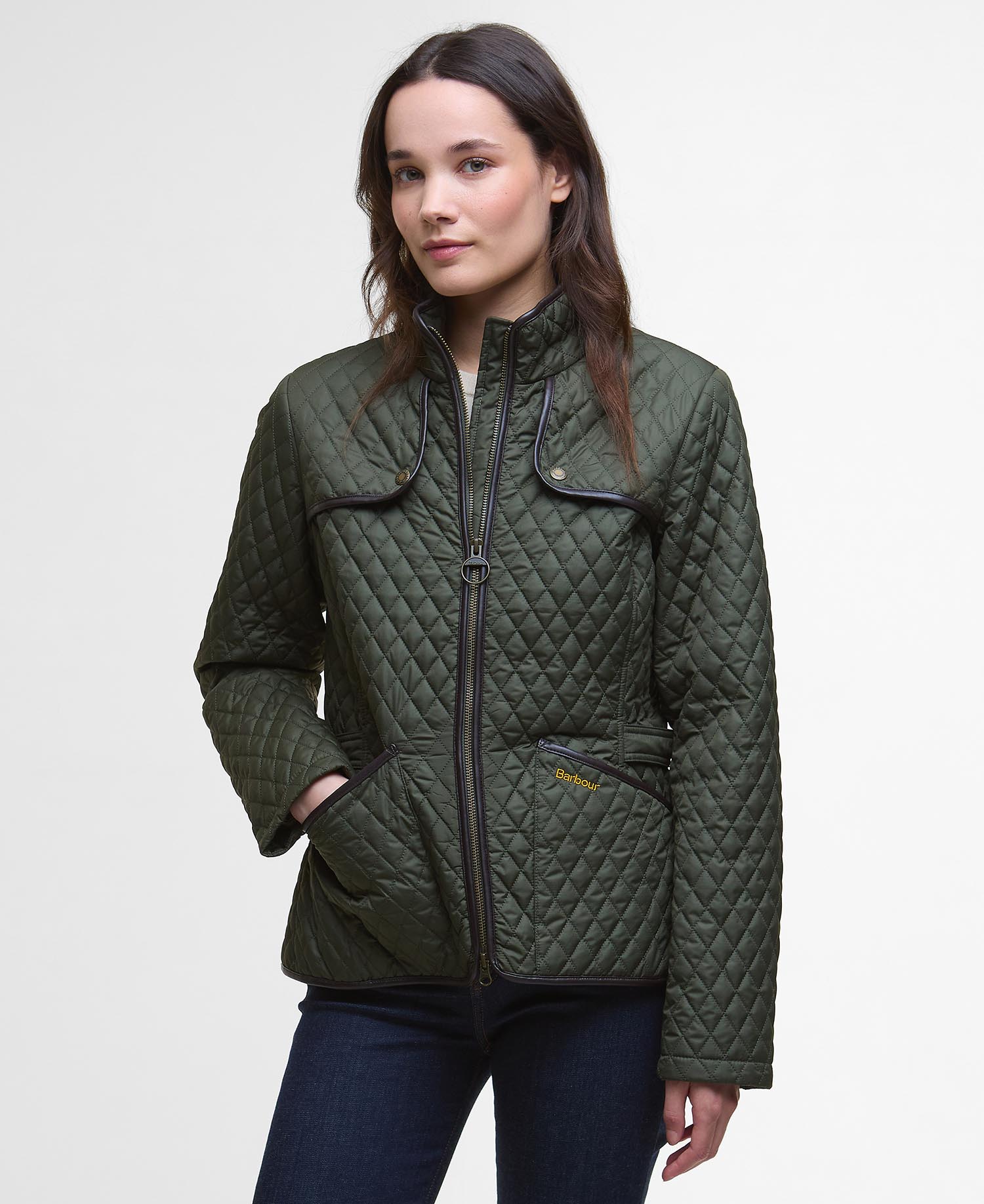 

Стеганая куртка Barbour Dahlia, оливковый