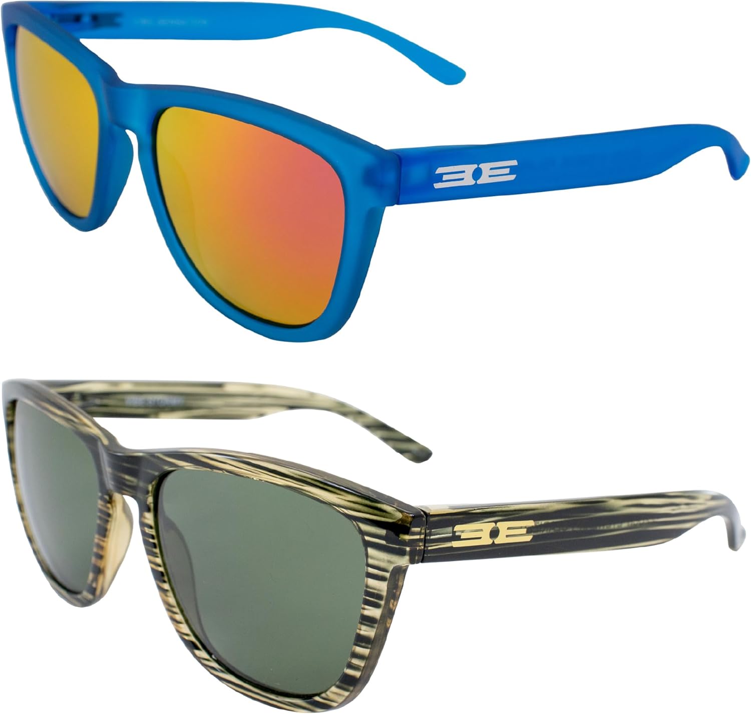 

Солнцезащитные очки Epoch Eyewear Vibe с поляризацией, женские и мужские, 2 пары: синяя оправа с розовыми зеркальными линзами и зеленая оправа с зелеными зеркальными линзами, Blue-pink/Green-green