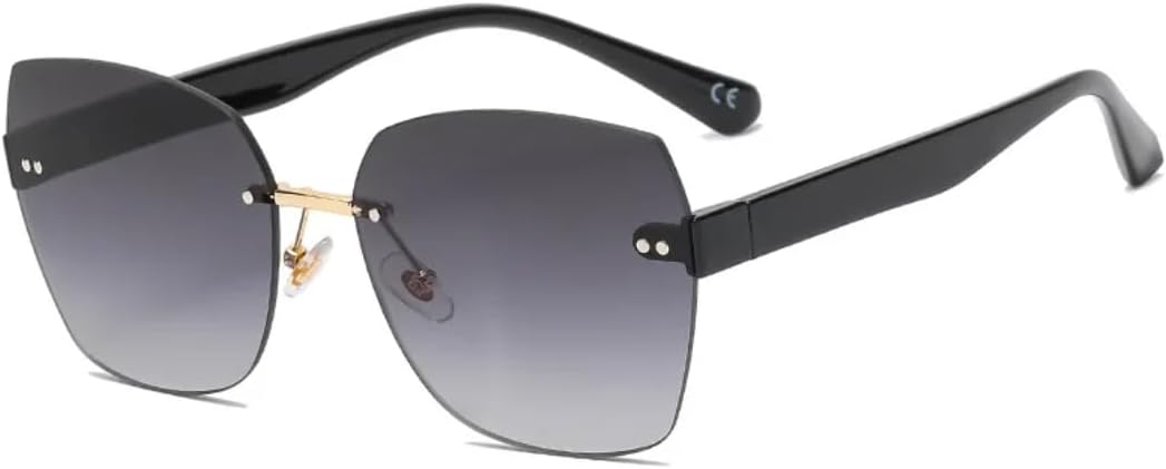 

Солнцезащитные очки с защитой UV400 | Увеличенные линзы с градиентным синим оттенком, без оправы | для женщин и мужчин, для занятий спортом на открытом воздухе и вождения (03) LXLHWN, 01