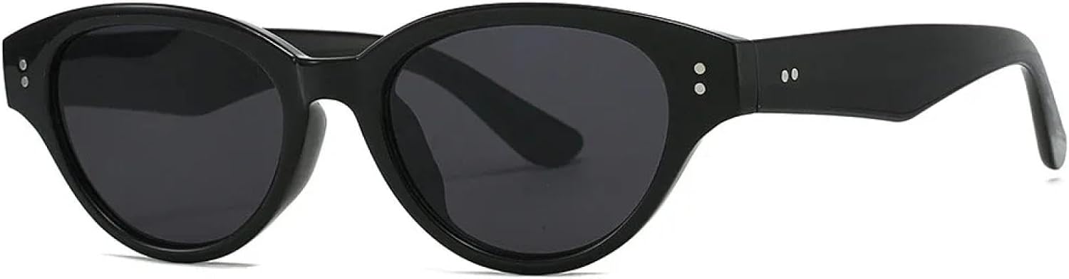 

Винтажные солнцезащитные очки «кошачий глаз» для женщин и мужчин. Популярные роскошные солнцезащитные очки в стиле панк с заклепками. Очки с защитой от УФ-излучения UV400 TKKTLLT, Black Black