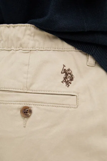 Шорты из эластичного хлопка USPA COMFORT WAIST CLASSIC CHINO U.S. Polo Assn., бежевый — фото 4