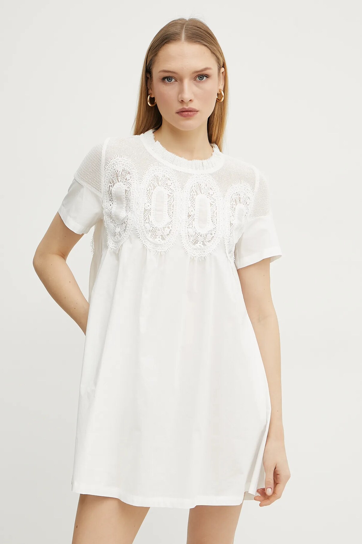 

Платье из хлопка Ermanno Scervino, белый