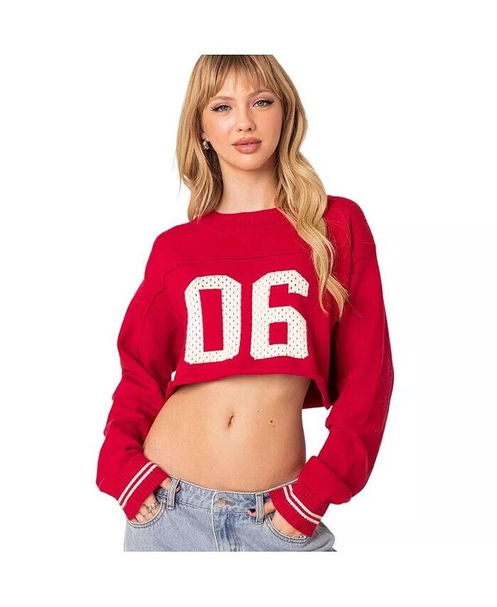 

Женский укороченный свитер Varsity Edikted, красный