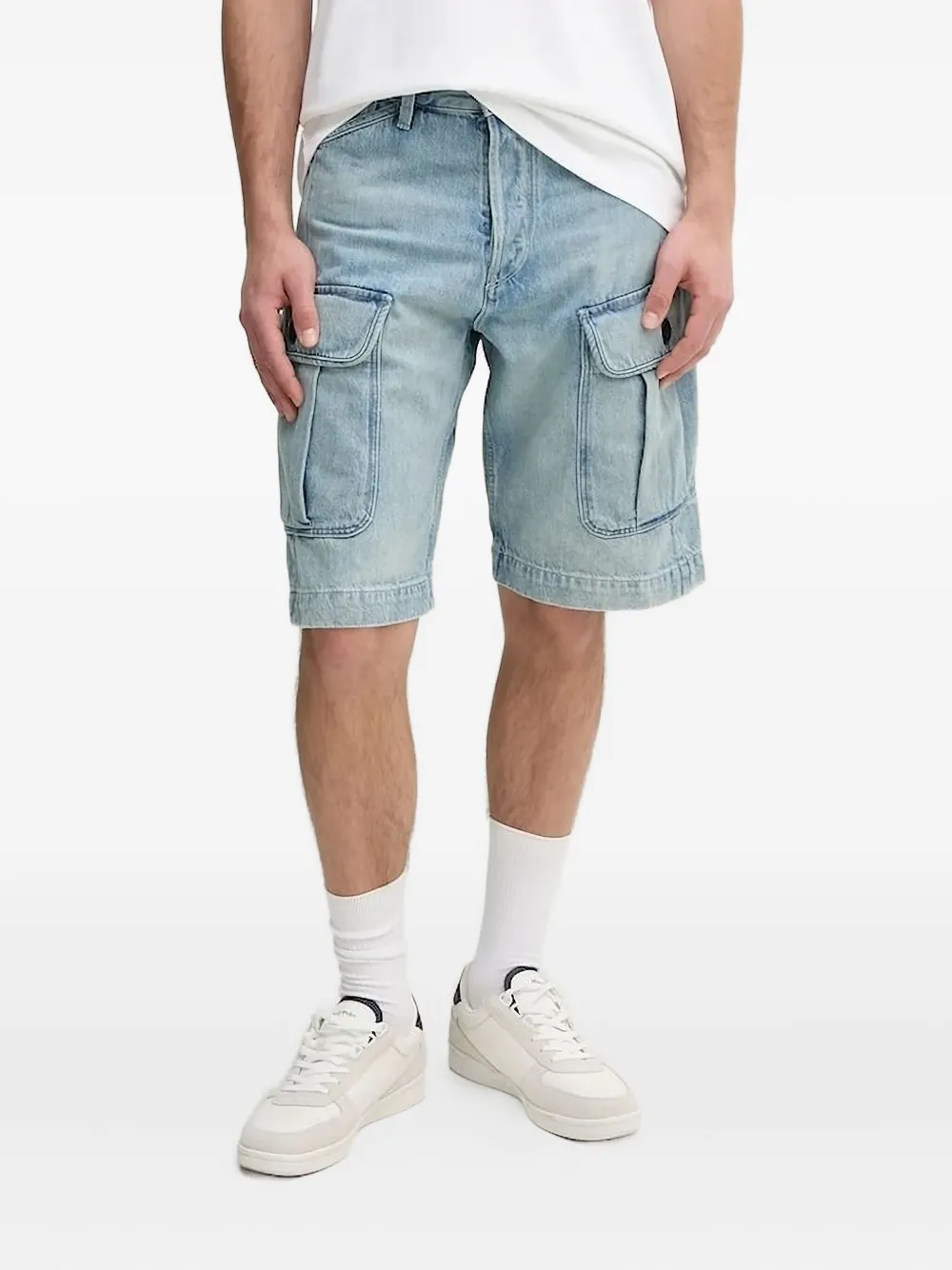 

Джинсовые шорты с карманами-карго G-Star RAW, синий