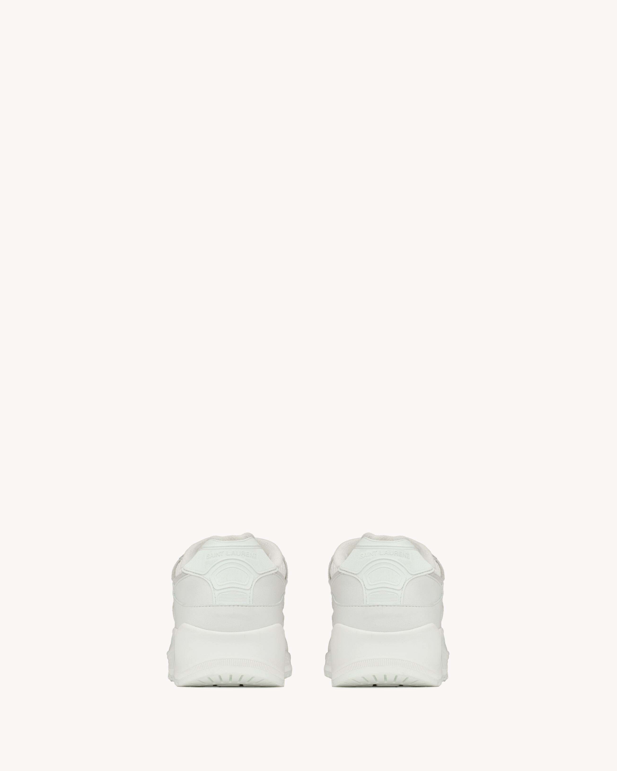 Кроссовки BUMP из гладкой кожи и замши SAINT LAURENT, белый — фото 3