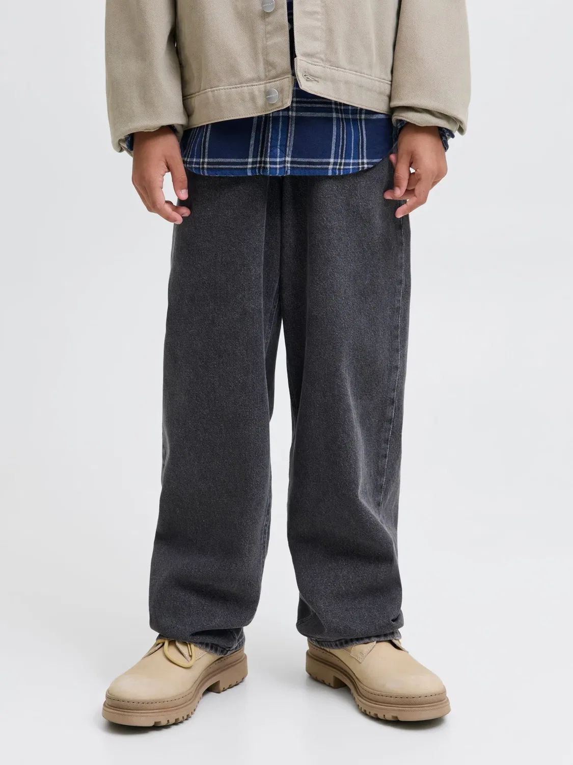 Джинсы свободного кроя JACK & JONES Junior, черный деним — фото 3