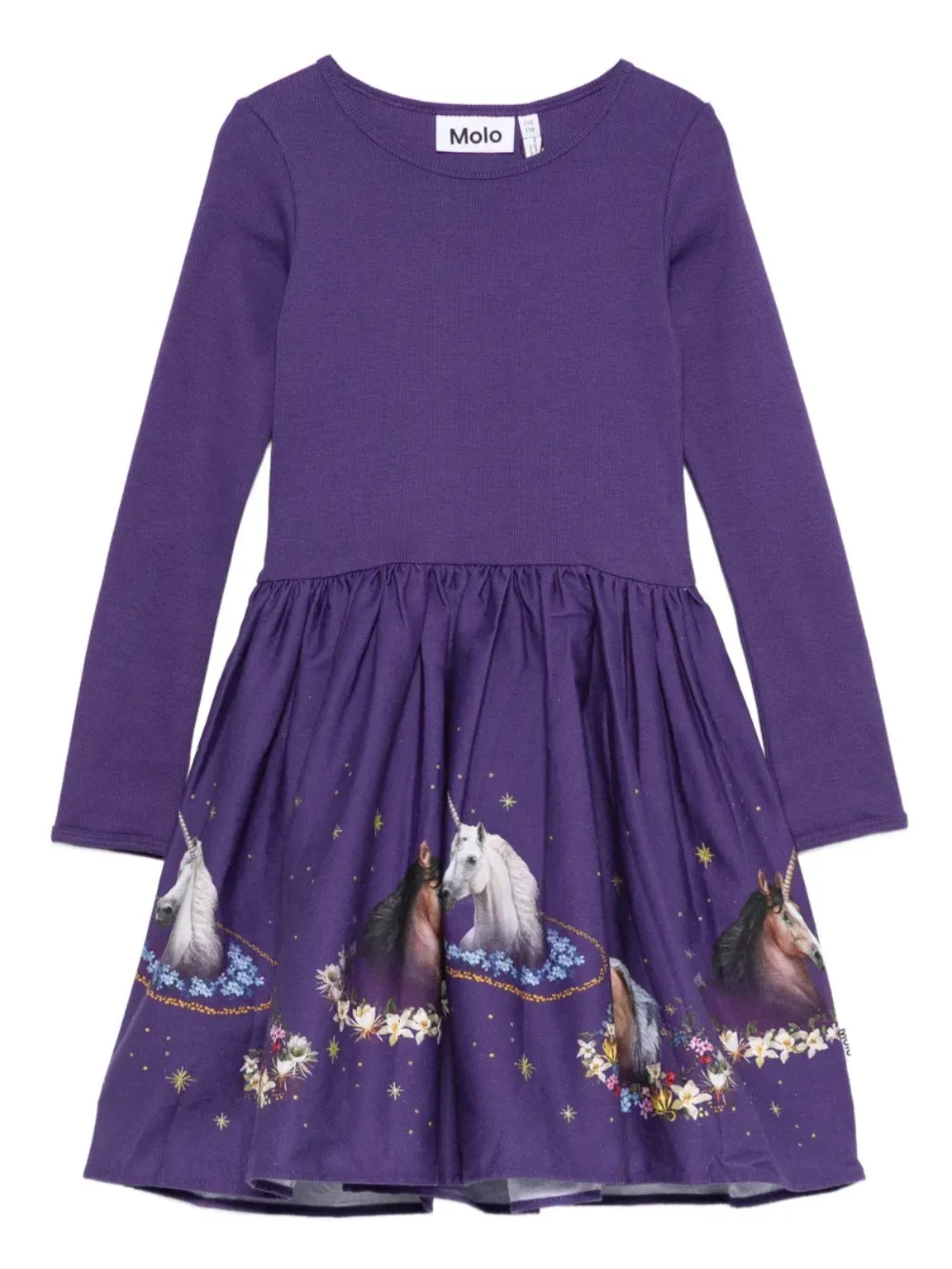 

Платье с длинными рукавами и принтом "единороги" Molo, фиолетовый