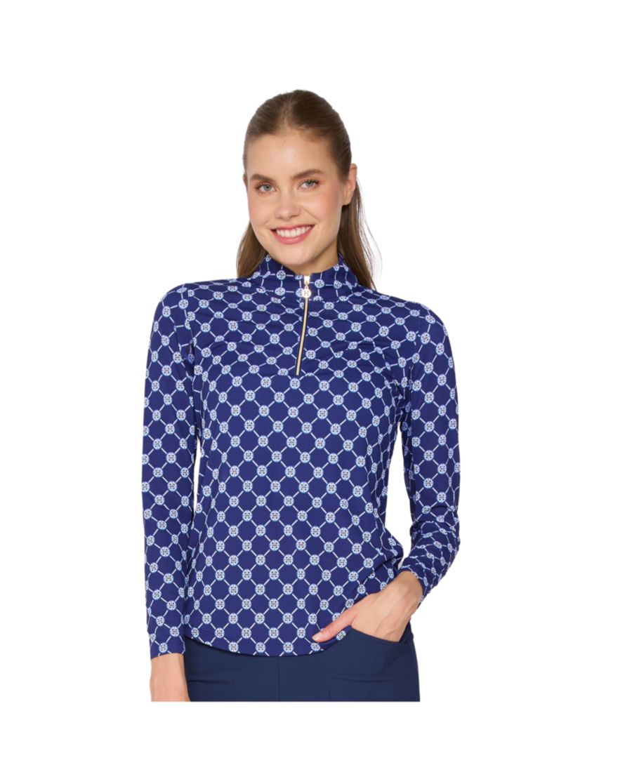 

Топ с длинными рукавами и воротником-стойкой от G Lifestyle G Lifestyle Clothing, Navy Lifestyle Geo