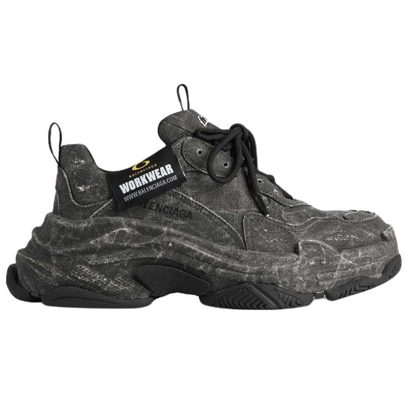 Balenciaga Мужские низкие кроссовки Triple S, черный — фото 3
