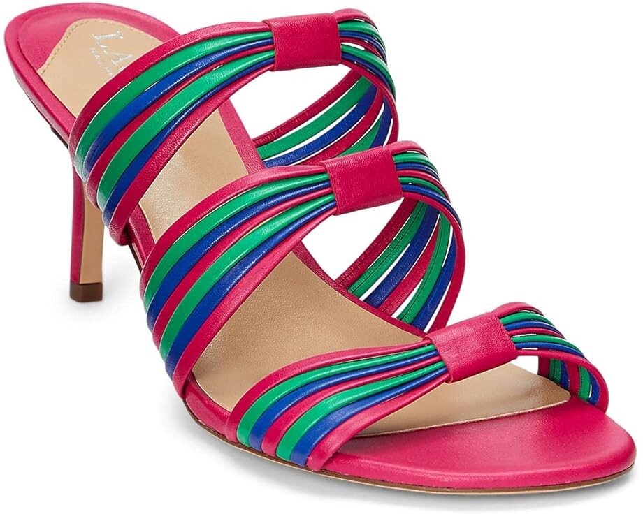 

Туфли LAUREN Ralph Lauren Lorraine Heel Sandal, цвет Blue Blue Saturn/Palm Leaf/Sport Pink