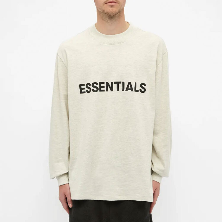 Ss20 Футболка мужская кремовая Fear Of God Essentials, кремовый — фото 3
