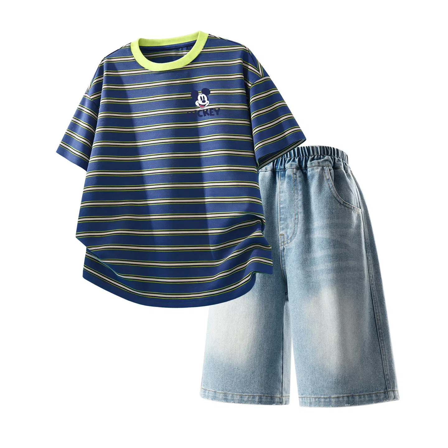 Детский спортивный костюм Casual Sportswear 2 Piece Set Disney, Dicy Mickey Mouse K Blue Gold+Solid Color Denim Blue