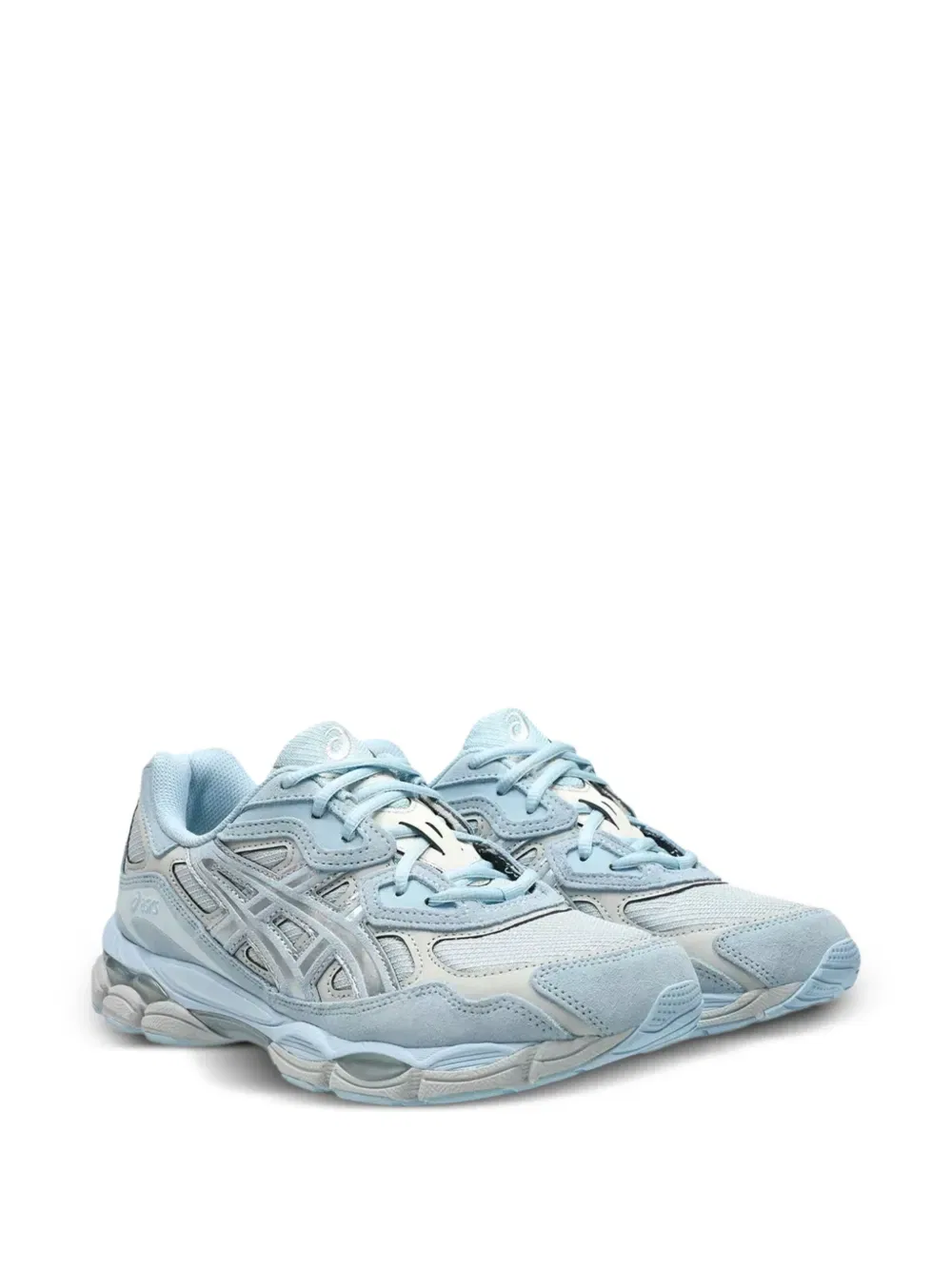 Металлические кожаные кроссовки Asics, серый — фото 2
