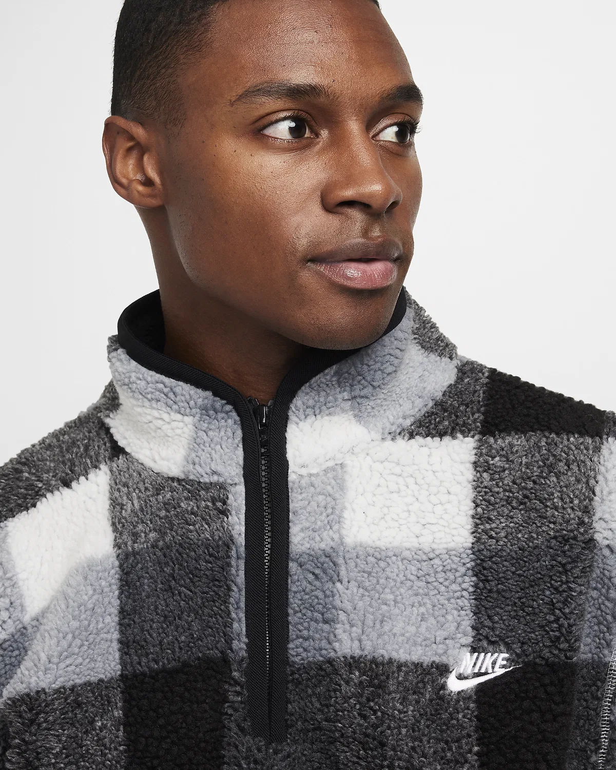 Мужская зимняя куртка Nike Club на молнии, Black/White/Smoke Grey/White — фото 3