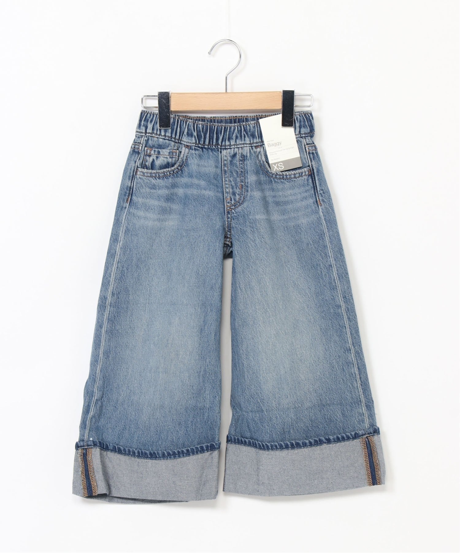 (K) Легкие широкие свободные джинсы (детские) GAP, MEDIUM_WASH — фото 4
