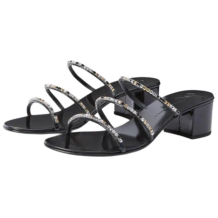 Сланцы GZ Slide на платформе 4 см черные женские Giuseppe Zanotti — фото 3