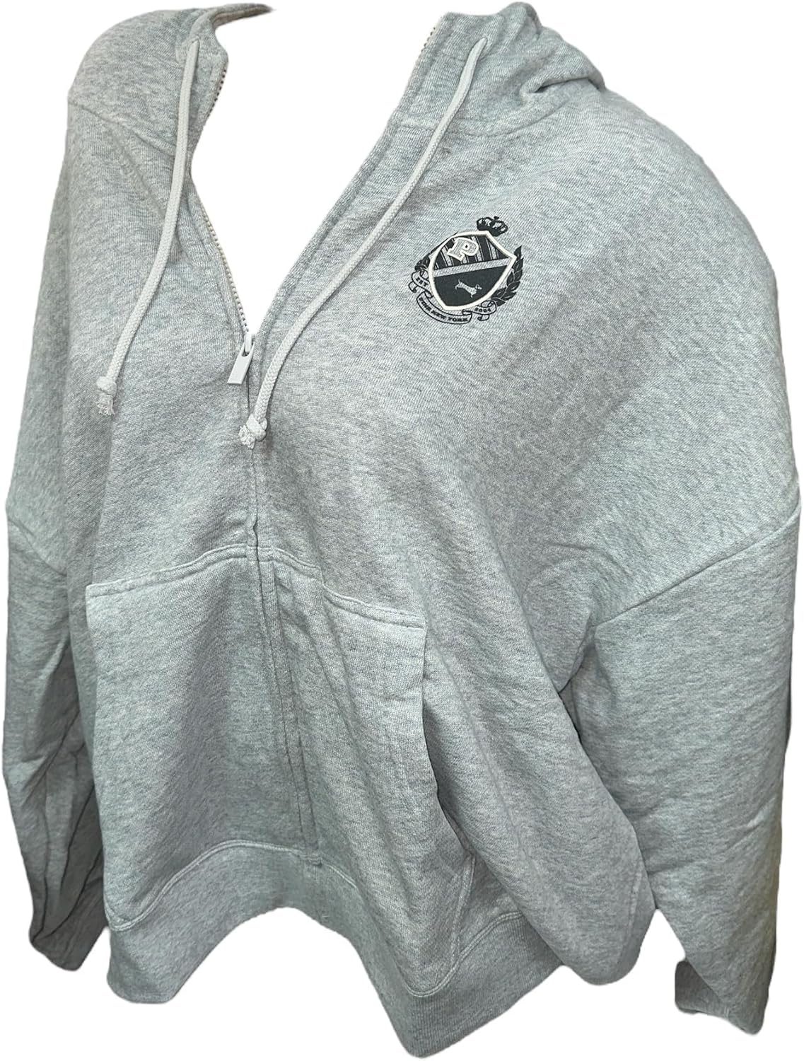 

Толстовка с капюшоном на молнии Victoria's Secret Pink Ivy Fleece Campus, цвет Gray