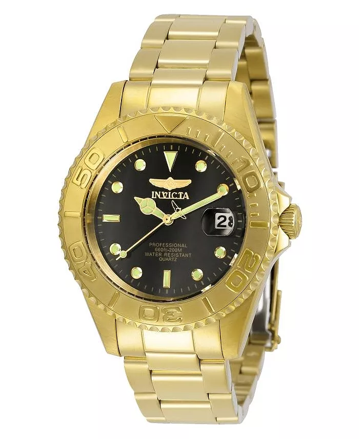 

Мужские часы Pro Diver Quartz 3 Hand Black Dial 29939 Invicta, золотой