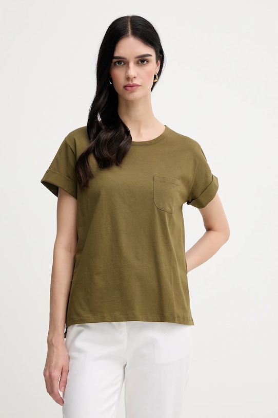 

Хлопковая футболка Sisley, зеленый