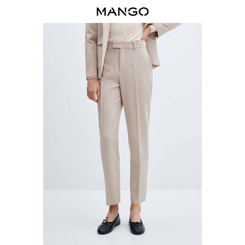 

Женские брюки Mango универсальные драпированные, темно-синий