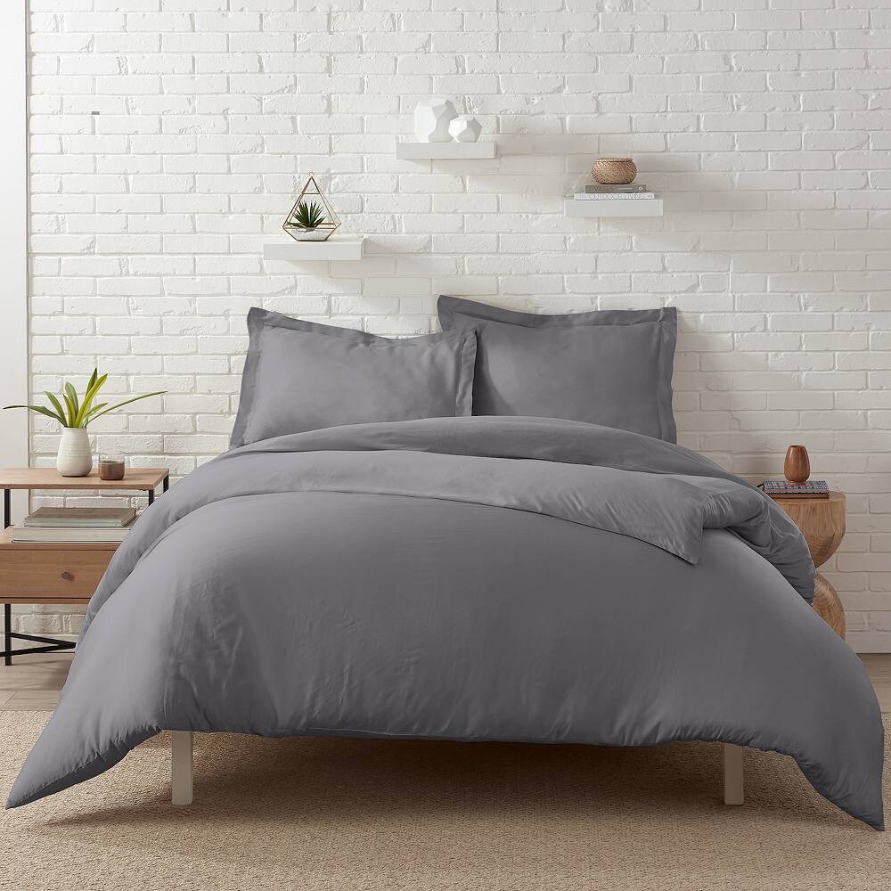 

Комплект пододеяльников Serta Zen Rest из бамбукового волокна с накладками, цвет Dark Gray