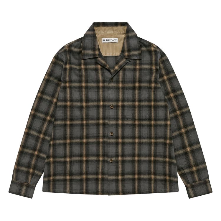 

Рубашка Our Legacy Heusen Hairy Flannel Shirt Oyster Check, коричневый