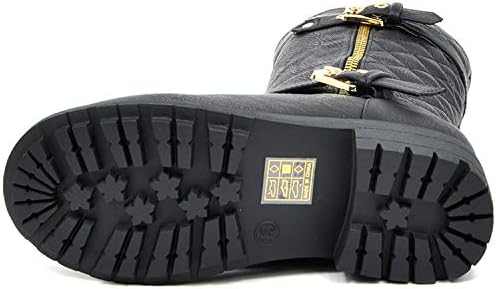 

DREAM PAIRS Детские сапоги до колена с утеплителем из искусственного меха для зимы, для мотоциклетной езды, для малышей/маленьких детей/подростков, Black