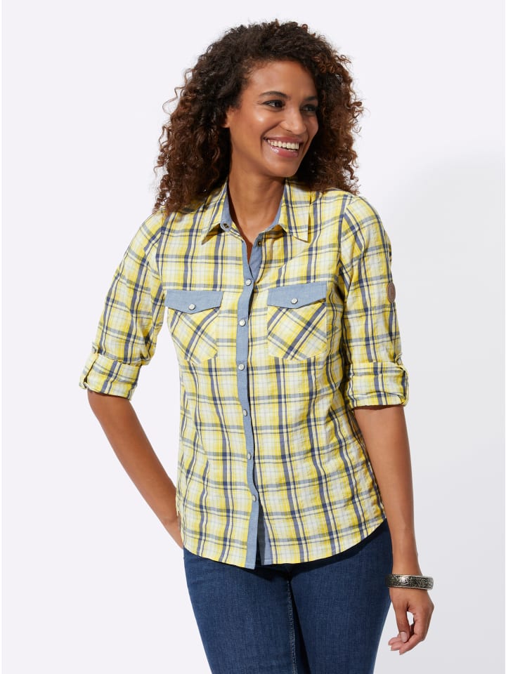 

Клетчатая блузка в солнечную желтую и белую клетку WITT WEIDEN