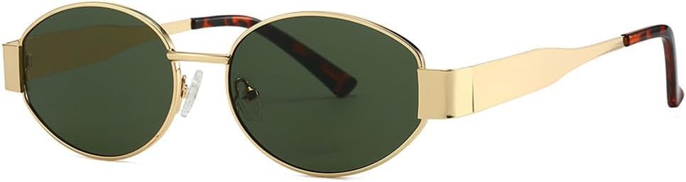 

Металлические овальные солнцезащитные очки для женщин и мужчин. Стильные, гламурные, дизайнерские солнцезащитные очки унисекс с защитой от УФ-излучения UV400 UJNHGQ, Navy Green