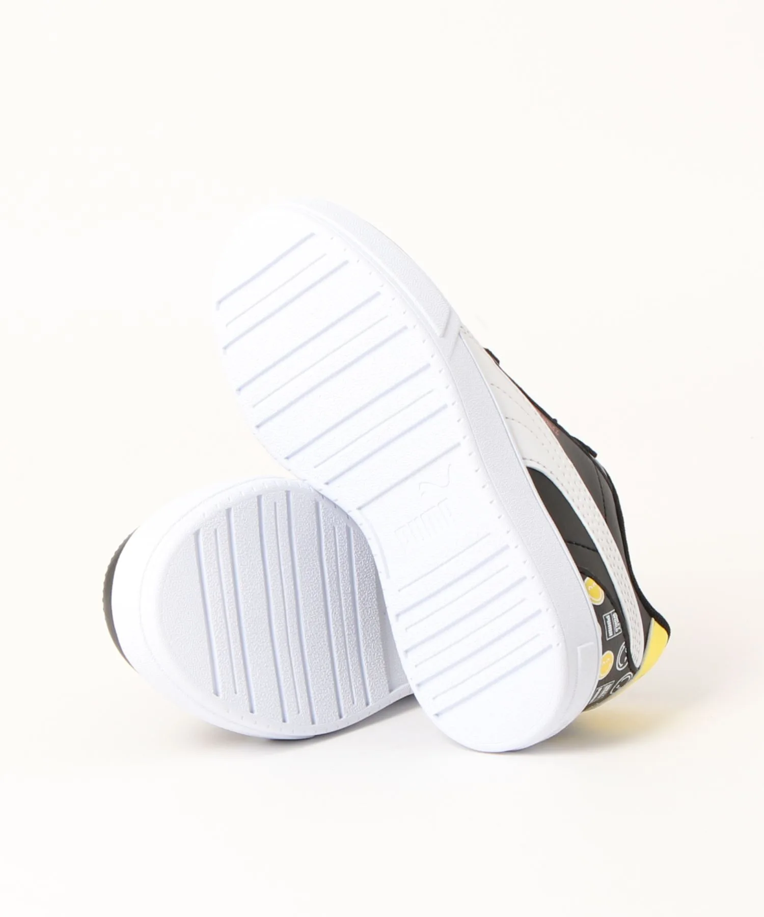 Детские кроссовки из искусственной кожи PUMA Smiley World PS черно-белые — фото 3