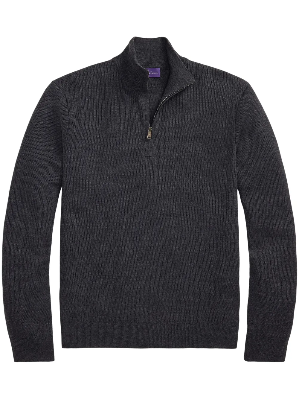 

Шерстяной джемпер с воротником на молнии Ralph Lauren Purple Label, серый