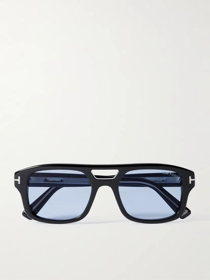 Солнцезащитные очки из ацетата в стиле авиатор Icon TOM FORD Eyewear, черный