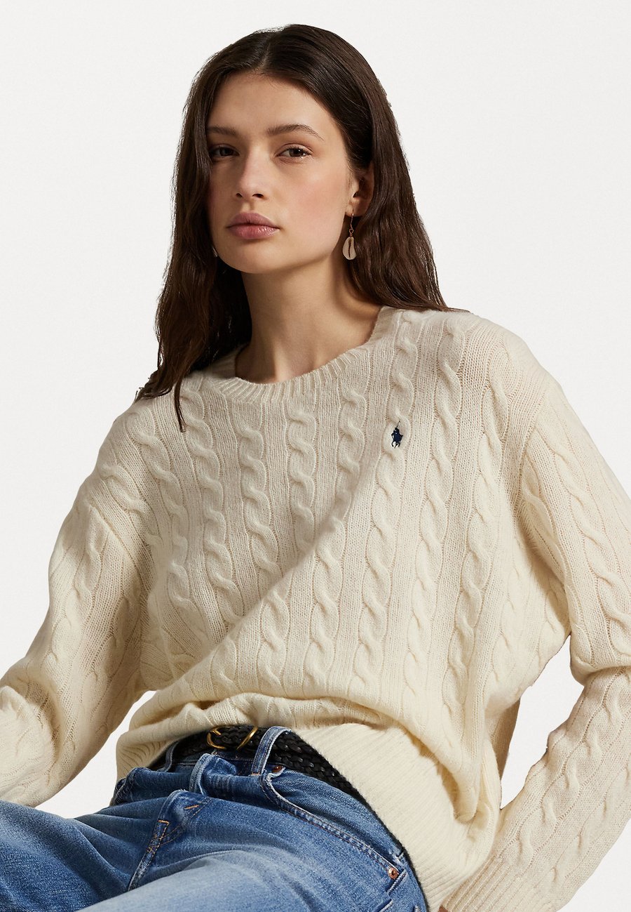 Джемпер Polo Ralph Lauren CABLE WOOL CASHMERE CREWNECK JUMPER, Authentic Cream/Off-White — фото 4