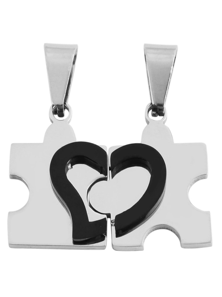 

Adeliás Универсальный кулон - кулон в форме сердца из нержавеющей стали черного цвета