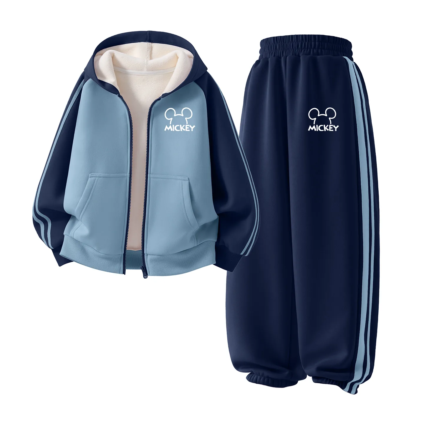 Детская повседневная худи с капюшоном Disney, [Thickened and Fleece-Lined]Di Line K Navy Blue+Di Line K Navy Blue