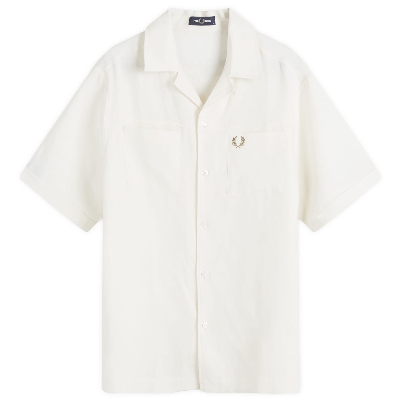 

Рубашка с коротким рукавом Fred Perry Linen Vacation Shirt, экрю