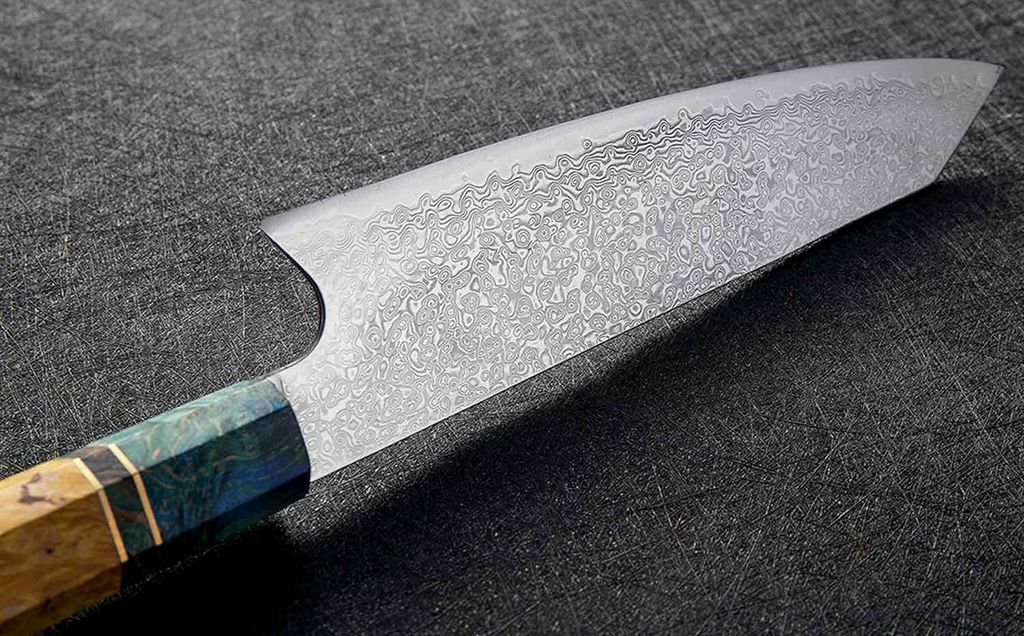 

Нож Santoku Damascus - эксклюзивный профессиональный нож - 62 слоя дамасской стали - каждая деревянная ручка уникальна Muxel