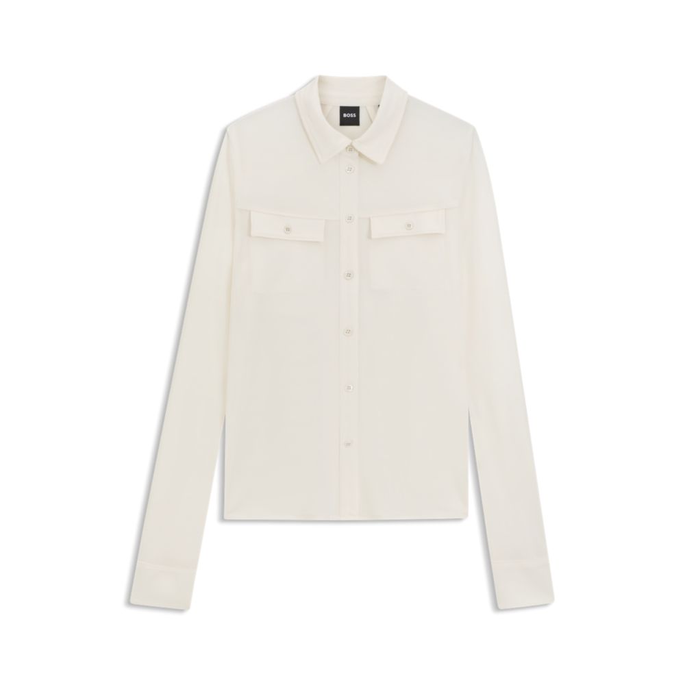 

Облегающая блузка из матового джерси BOSS, белый