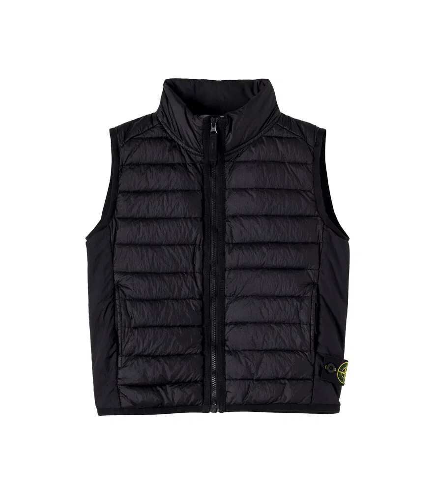 Пуховый жилет «Компас» Stone Island Junior, черный