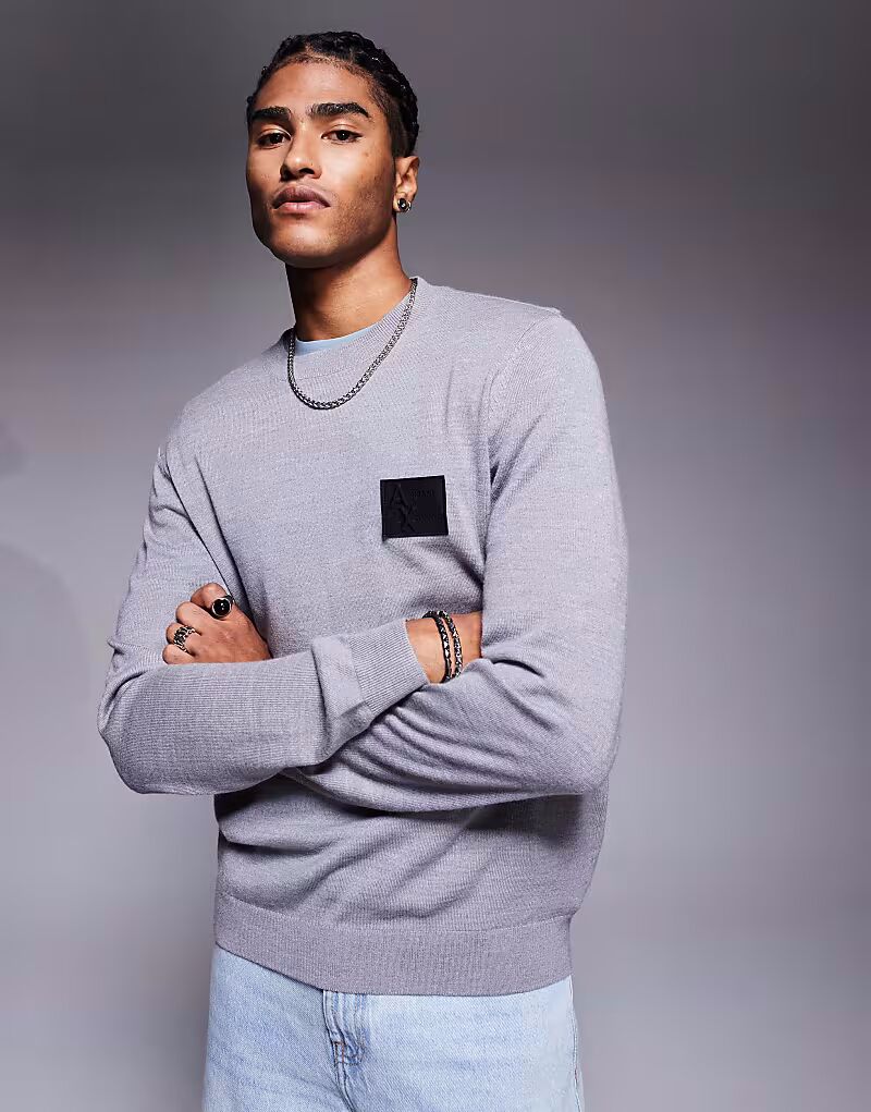 

Толстовка с логотипом серого цвета Armani Exchange