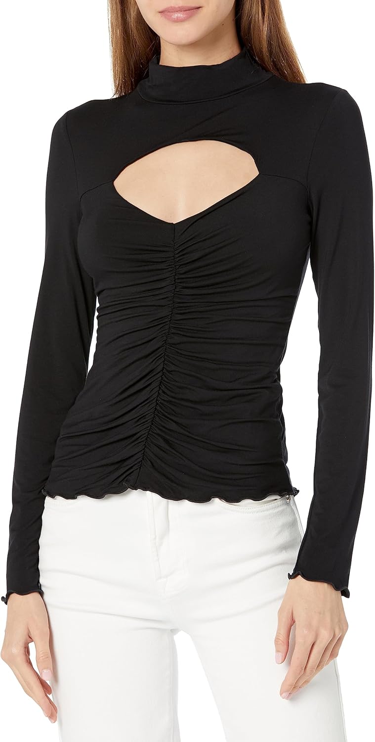 

Женский топ Guess с длинным рукавом и вырезом Brienna, Jet Black