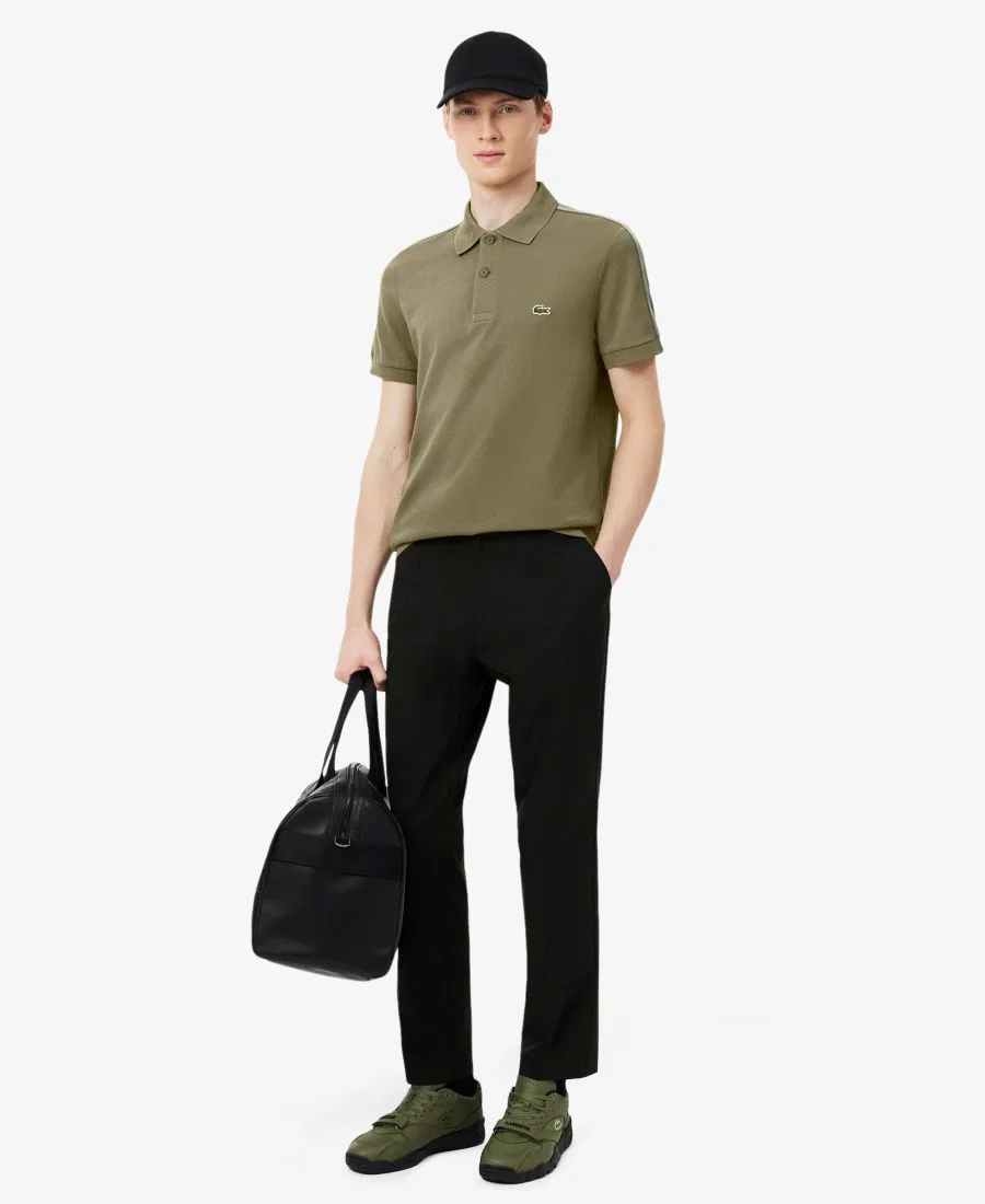 Рубашка-поло Lacoste мужская, стандартный крой, короткий рукав, хаки — фото 2