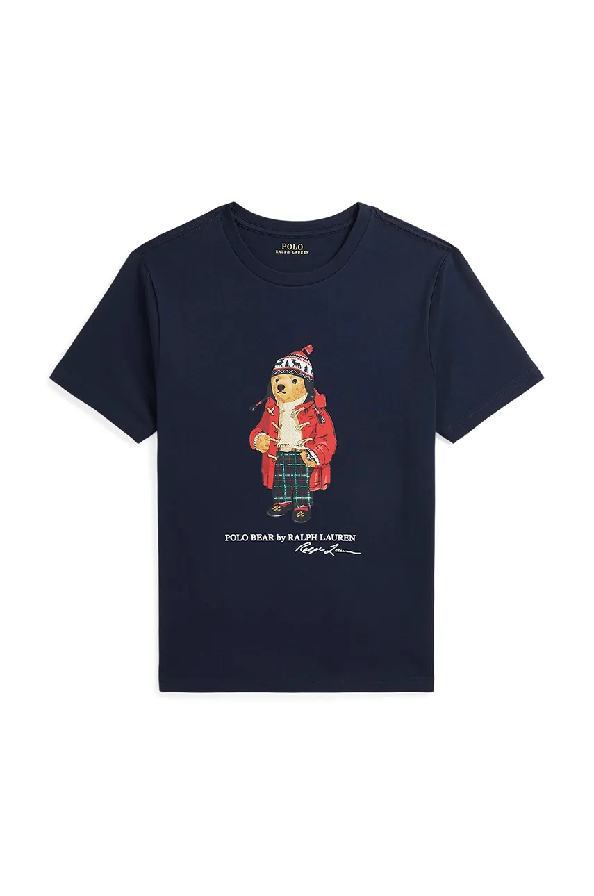 

Хлопковая футболка для детей Polo Ralph Lauren, темно-синий