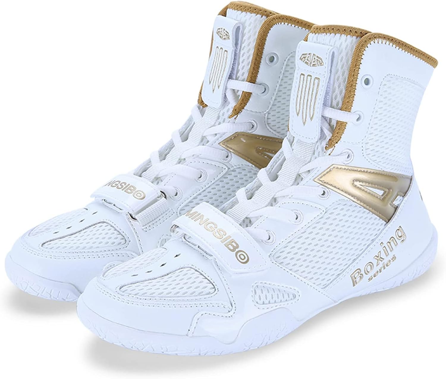 

Боксерские ботинки с высоким голенищем, унисекс тренировочные боксерские кроссовки, гибкая боксерская обувь, легкие кроссовки для тяжелой атлетики Ukuboxbag, золотой