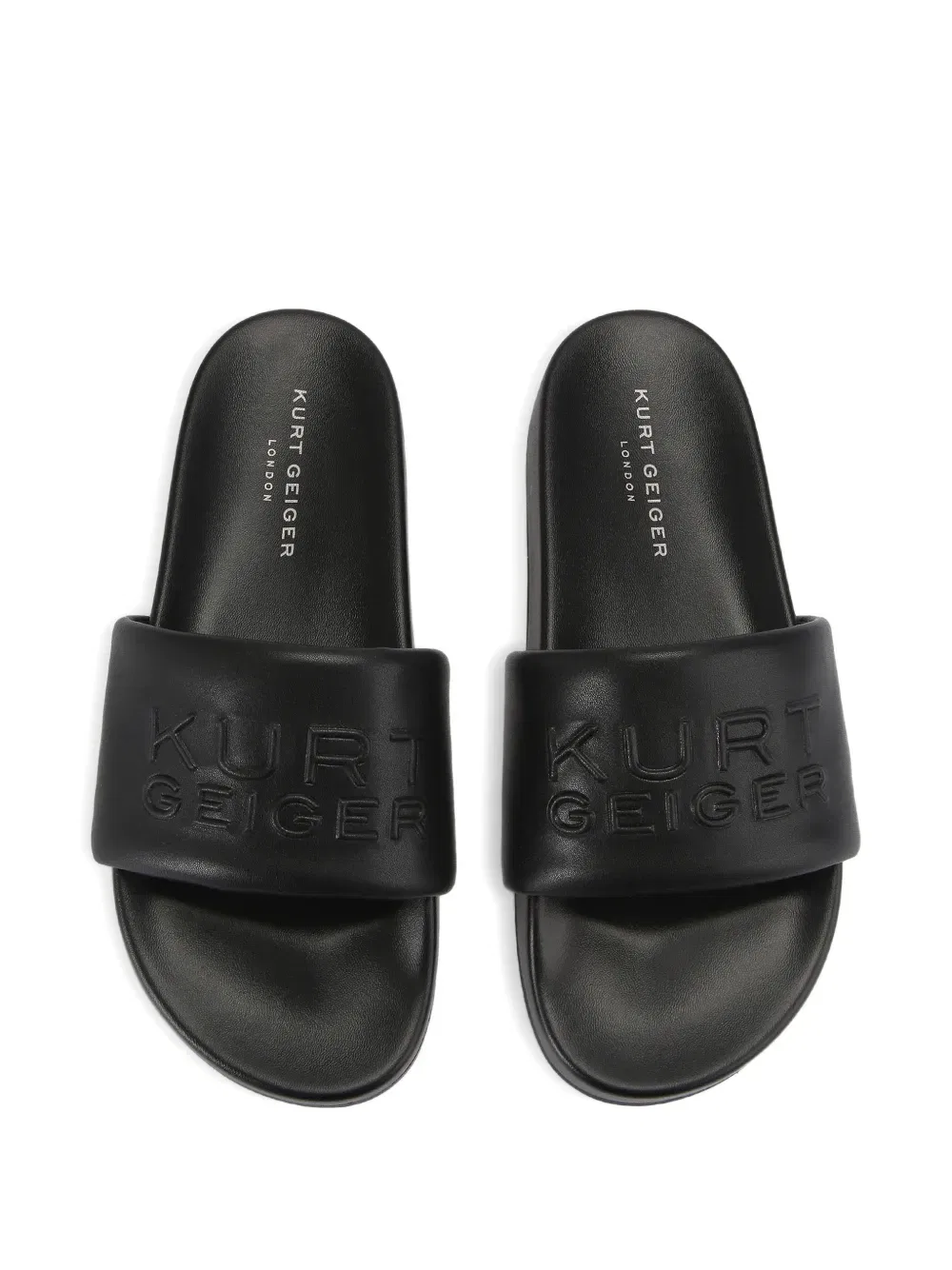 Многослойные шлепанцы с тисненым логотипом Kurt Geiger London, черный — фото 2