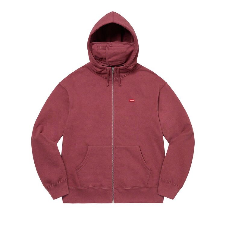 

Толстовка Supreme Small Box Facemask Zip Up Hooded Sweatshirt Plum, красный