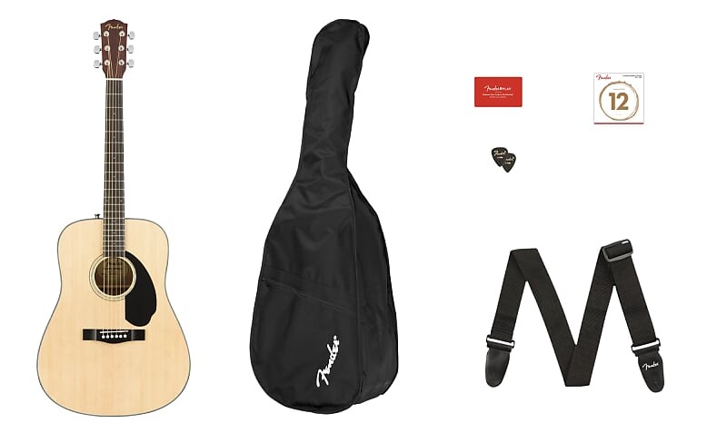

Акустическая гитара Fender CD-60S Dreadnought Acoustic Guitar Pack V2, Natural