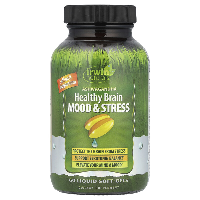 

Irwin Naturals, Ashwagandha Healthy Brain Mood & Stress, 60 мягких таблеток