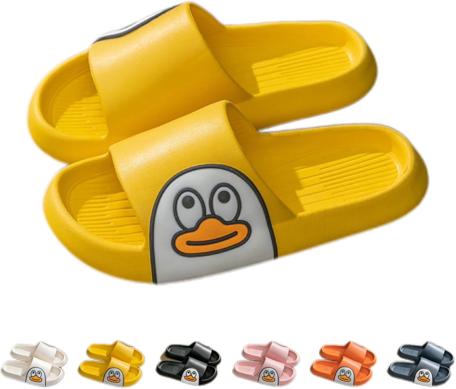 

Тапочки NTRUEML с уткой для ванной, домашние, с толстой подошвой, противоскользящие, для пар, с мягкой подошвой, в виде мультяшного утенка, желтый