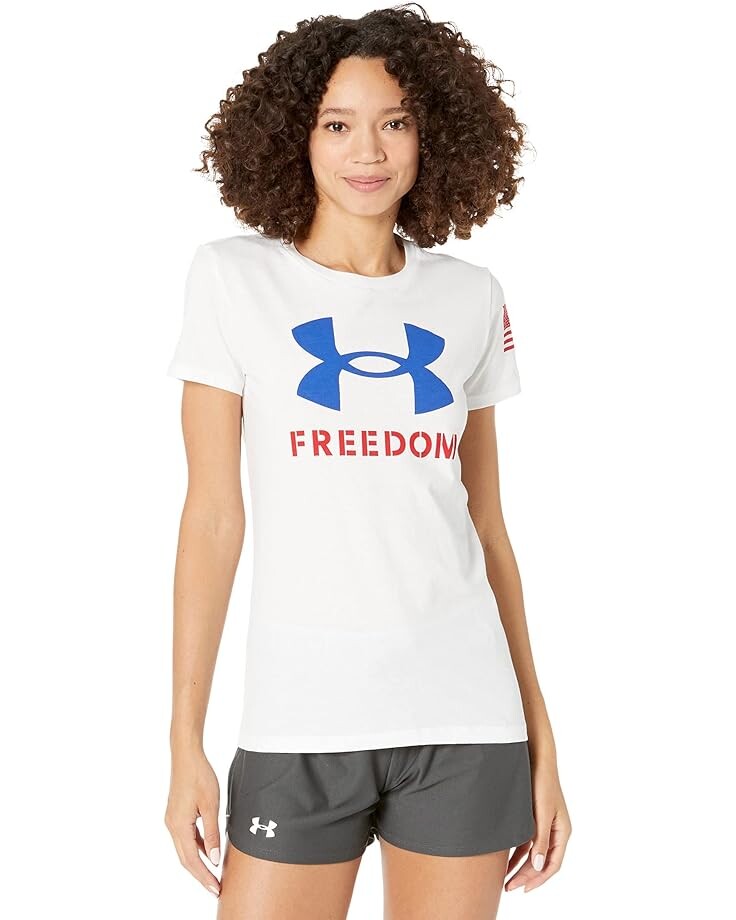 

Футболка Under Armour New Freedom Logo, цвет White/Royal Blue